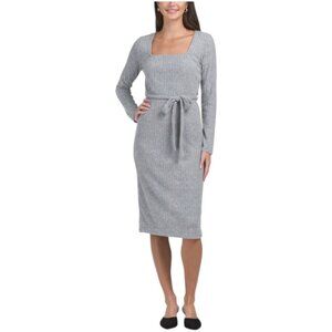 ABSOLUTELY FAMOUS Tie Front Square Neck Sweater Dress